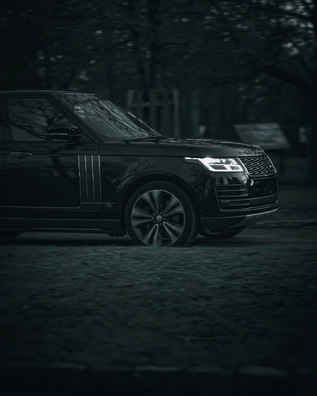 Range Rover side view, evening